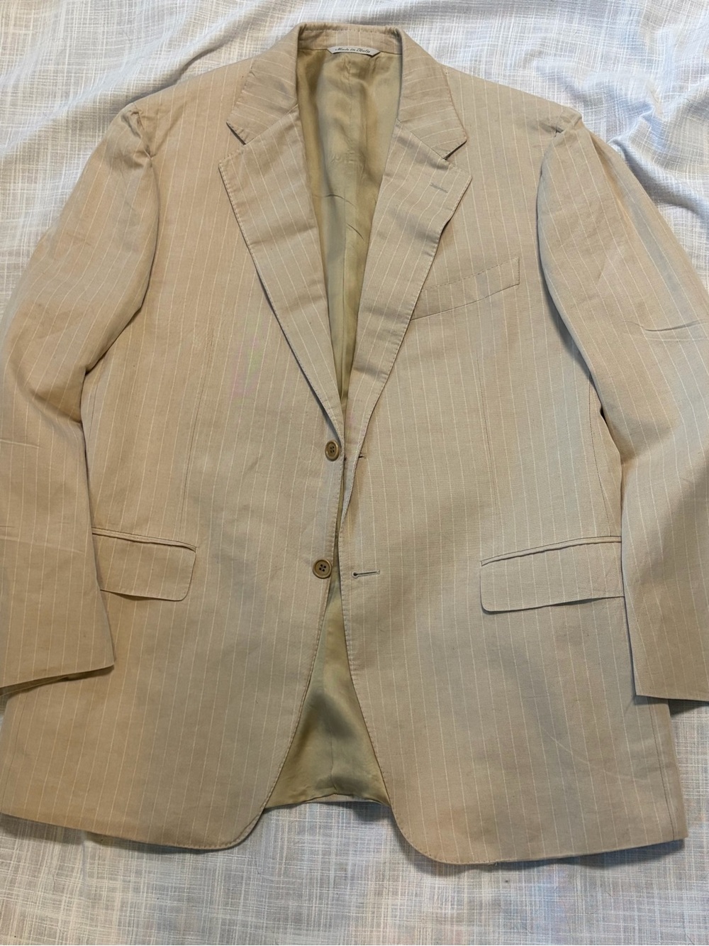 Canali made I. Italy Men's Beige Pinstripe Blazer